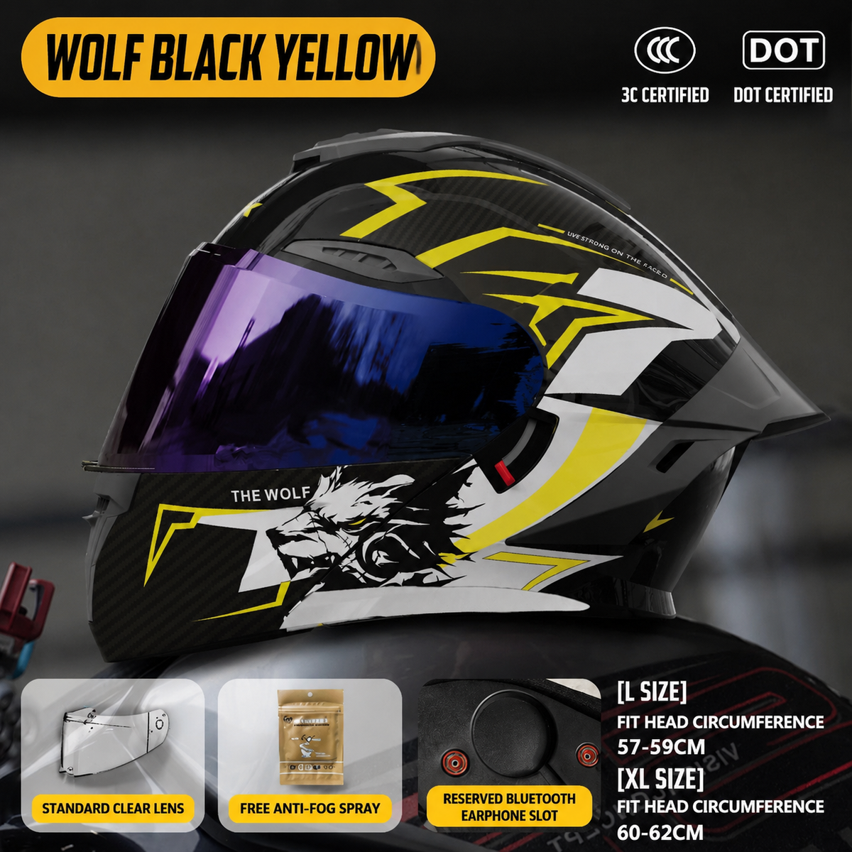 Wolf Flip Up Motorcycle Helmet-H33