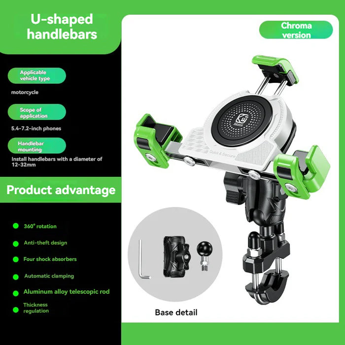No-blocking camera shock-absorbing anti-theft motorcycle phone holder-S05