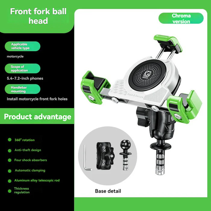 No-blocking camera shock-absorbing anti-theft motorcycle phone holder-S05
