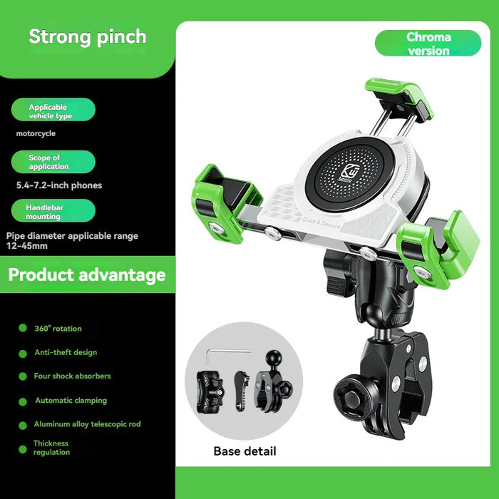 No-blocking camera shock-absorbing anti-theft motorcycle phone holder-S05