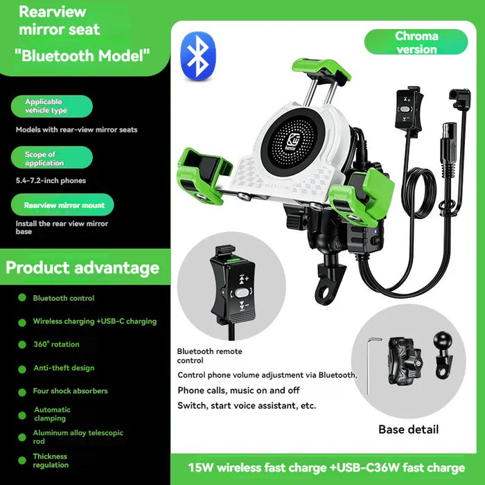 No-blocking camera shock-absorbing anti-theft motorcycle phone holder-S05