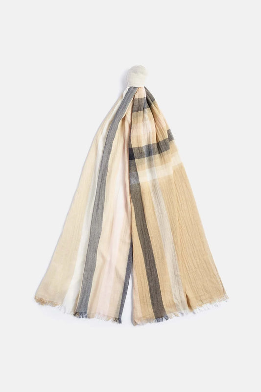Bethany Striped Scarf - PRIMROSE HESSIAN