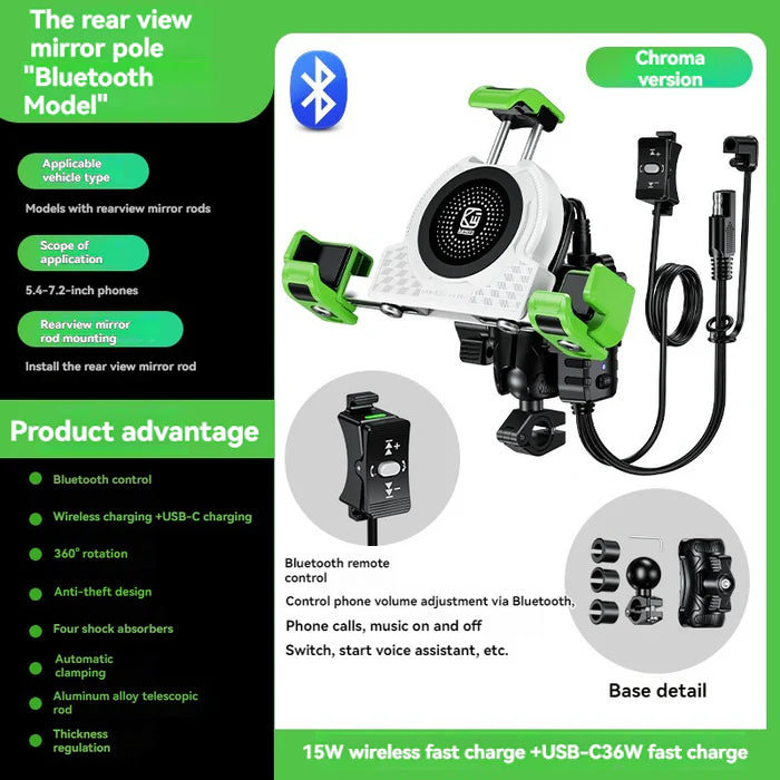 No-blocking camera shock-absorbing anti-theft motorcycle phone holder-S05
