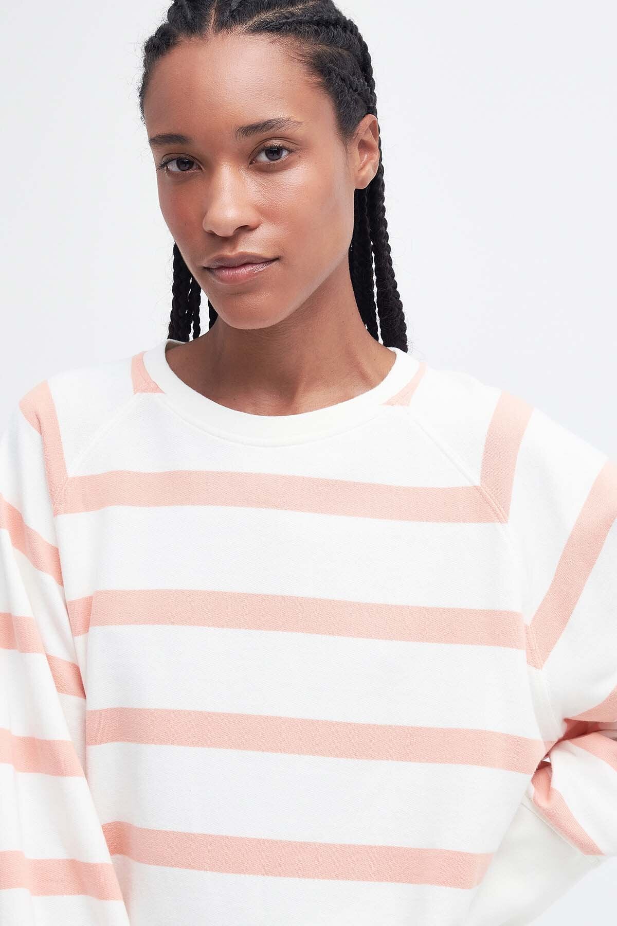 Longfield Striped Sweatshirt - CLOUD/SOFT APRICOT