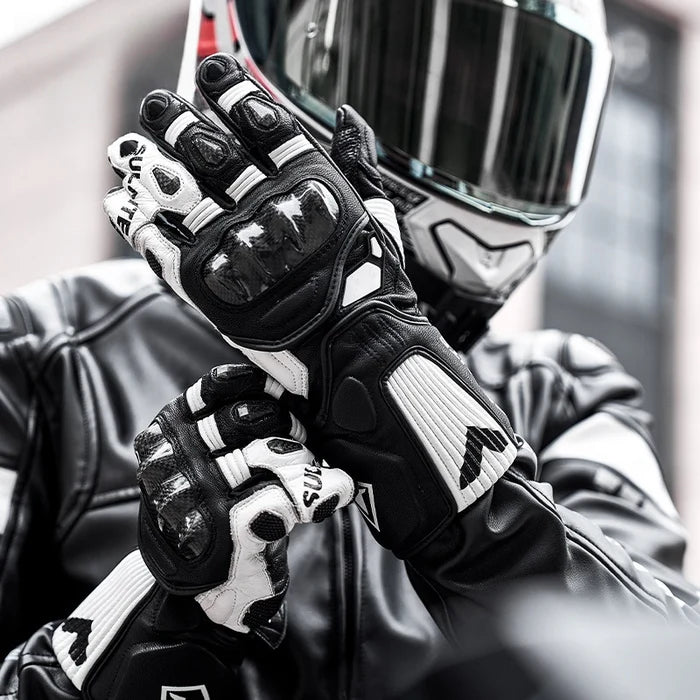 CE2 3K Carbon Fiber Leather Protective Racing Gloves - G09