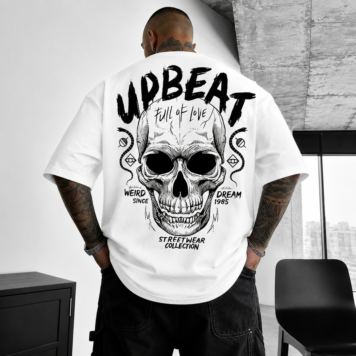 Men’s Gothic Skull Graphic T-Shirt – T04