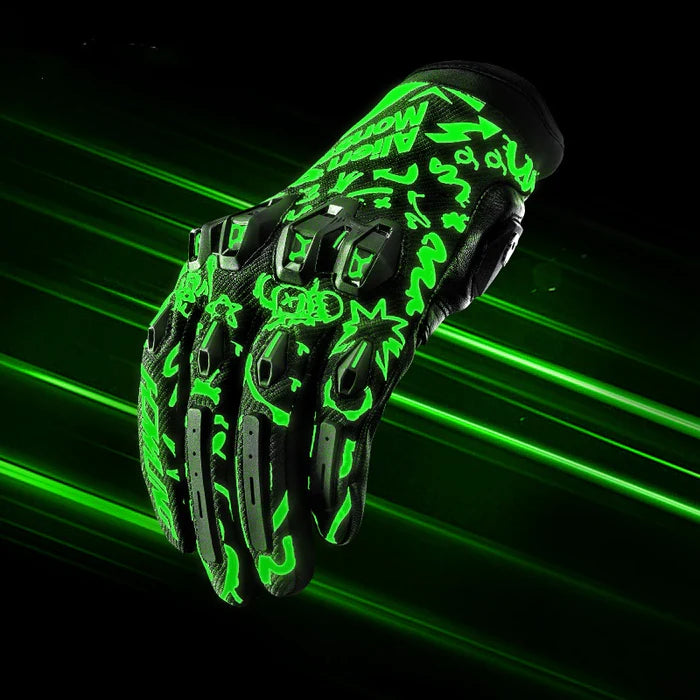 CE Certified Luminous Reflective Cycling Leather Gloves - G01