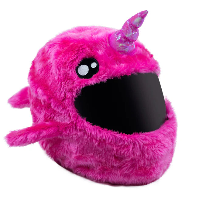 Motorcycle Helmet Cover - Pink Narwhal