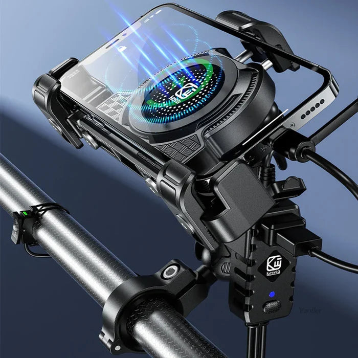 No-blocking camera shock-absorbing anti-theft motorcycle phone holder-S05