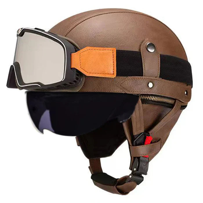 DOT Retro German Style Half Helmet-H02