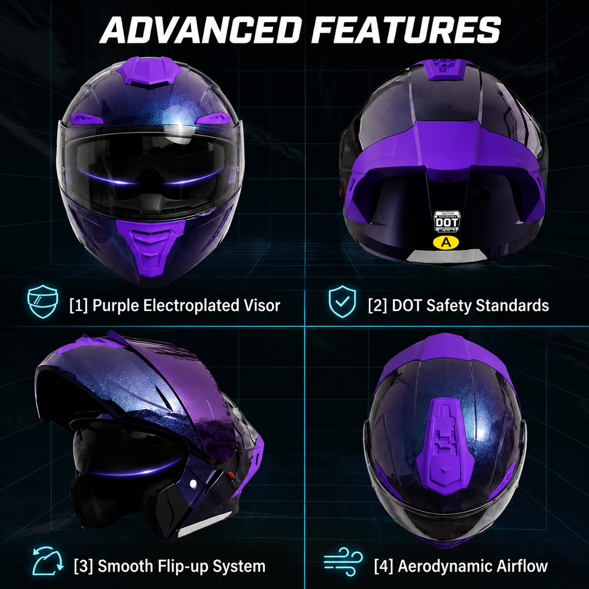 Wolf Flip Up Motorcycle Helmet-H33