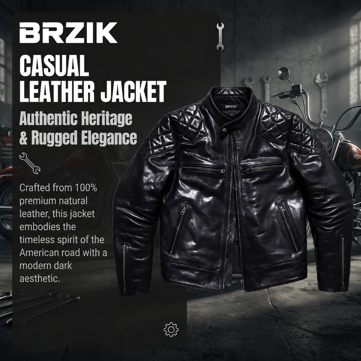 Beckham casual genuine leather jacket -J23