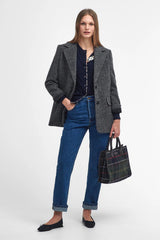 NAVY/HESSIAN TARTAN