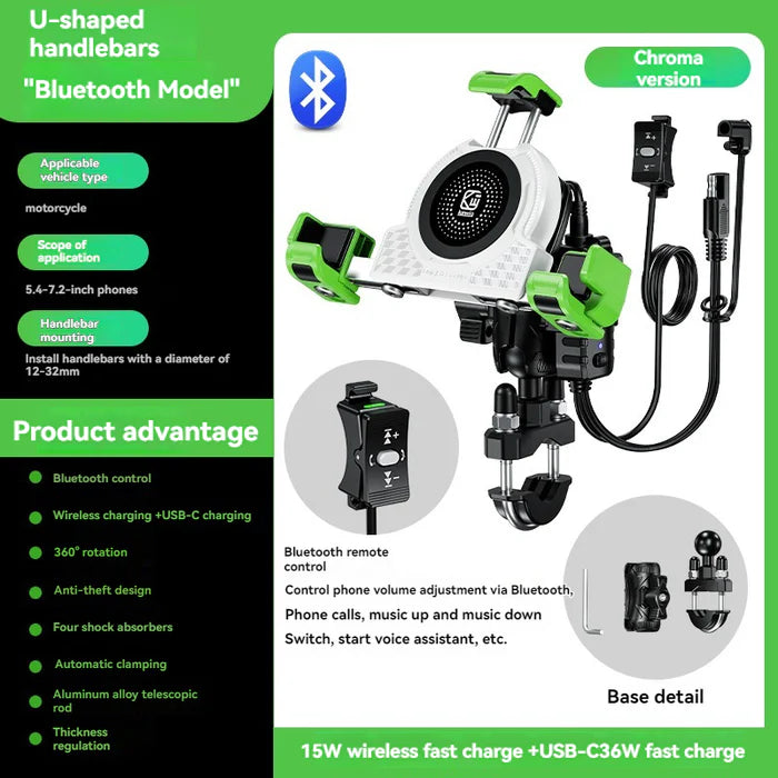 No-blocking camera shock-absorbing anti-theft motorcycle phone holder-S05