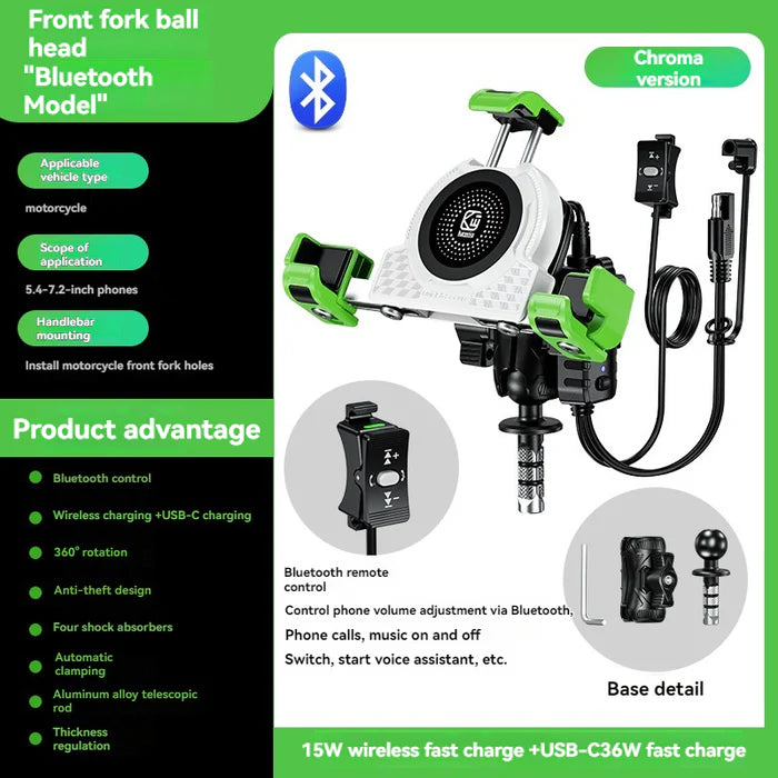 No-blocking camera shock-absorbing anti-theft motorcycle phone holder-S05