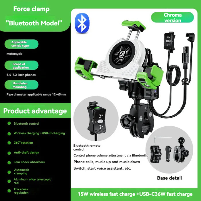 No-blocking camera shock-absorbing anti-theft motorcycle phone holder-S05