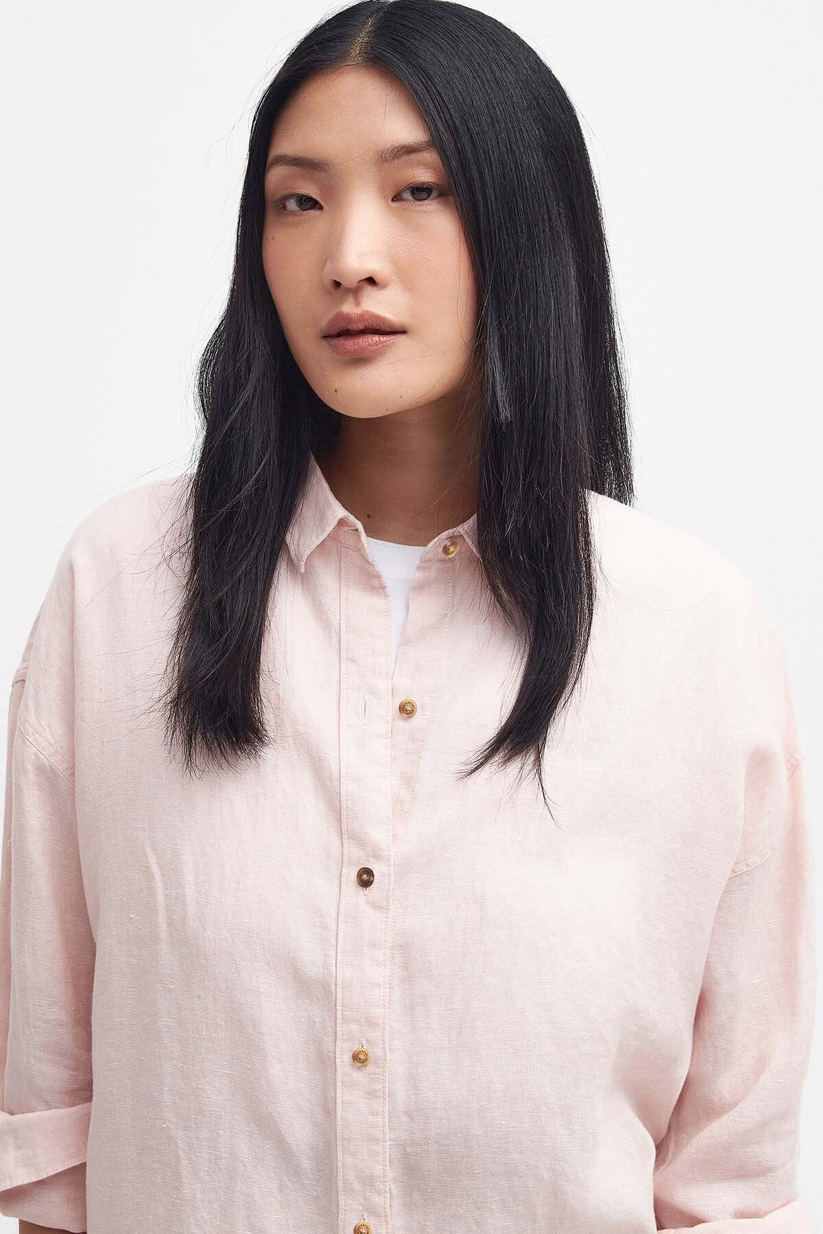 Hampton Relaxed Linen Shirt - PRIMROSE PINK