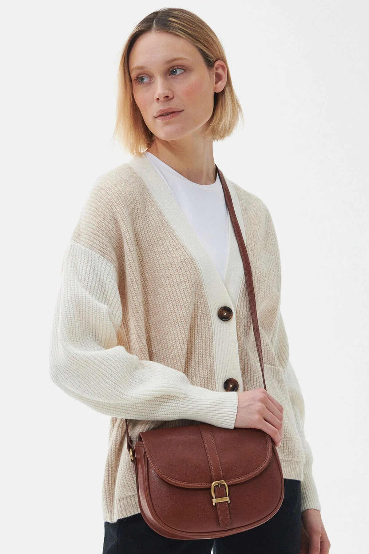 Laire Medium Saddle Bag - BROWN