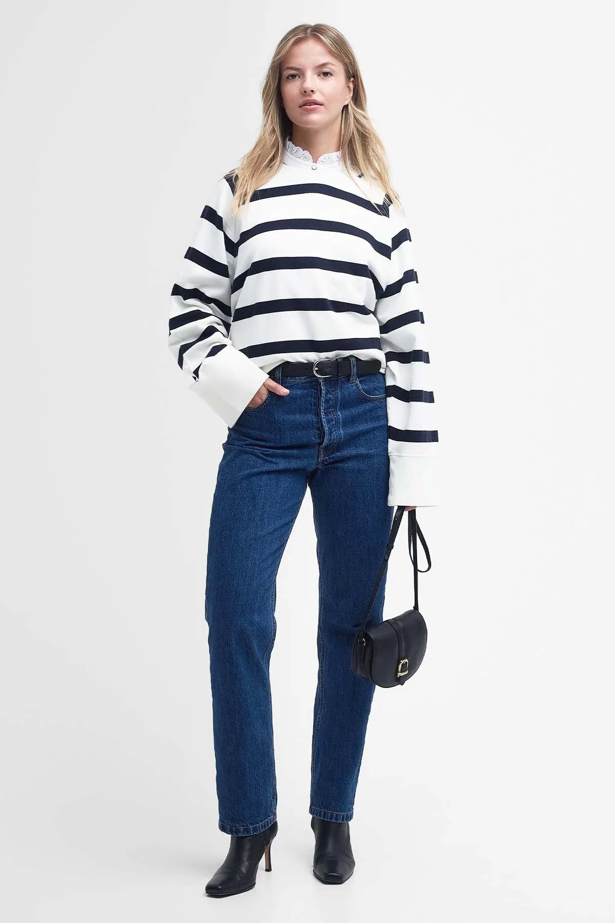 Longfield Striped Sweatshirt - CLOUD/NAVY