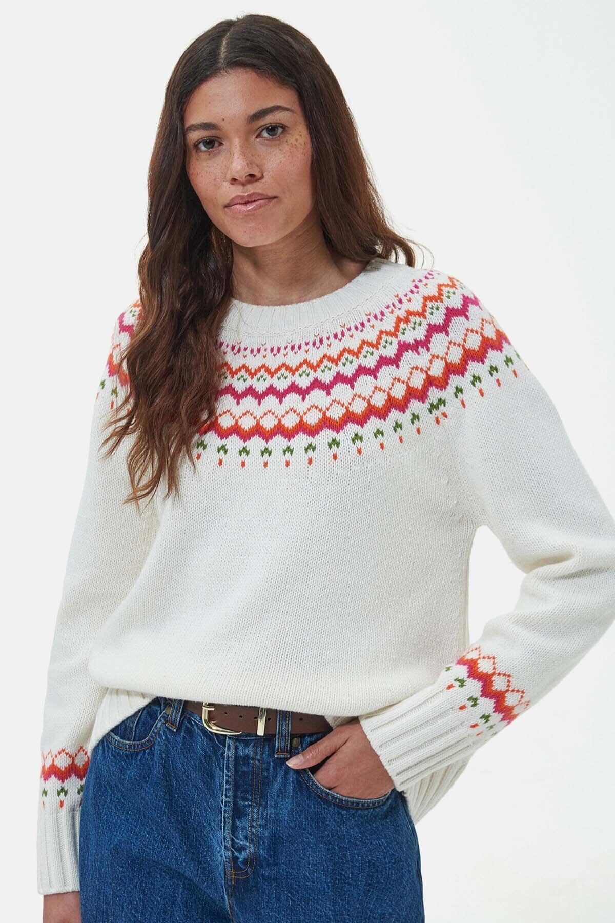 Tidal Crew Neck Knitted Jumper - ARAN