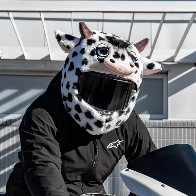 Motorcycle Helmet Cover - Cow (Black & White)
