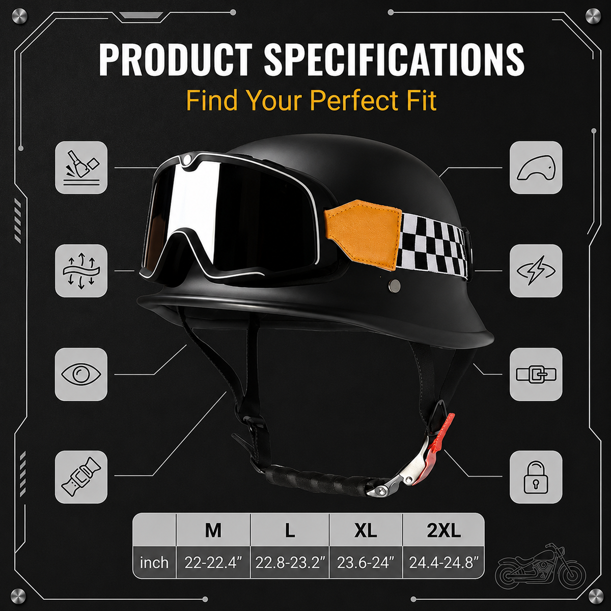 German Style Motorcycle Helmet-H22