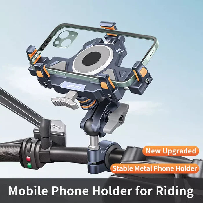 🔥Dual shock-absorbing aluminum alloy motorcycle phone holder - S01