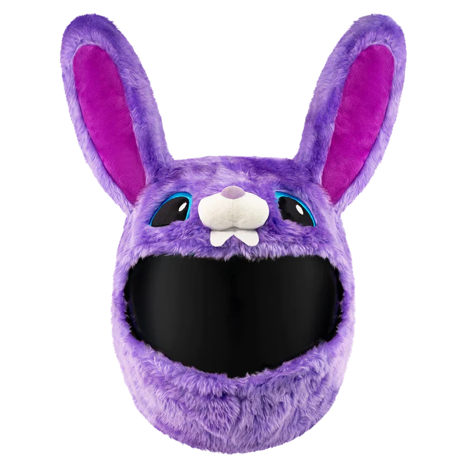 Motorcycle Helmet Cover - Purple Bunny