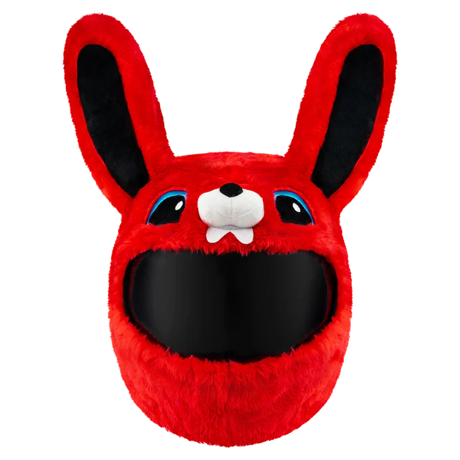 Motorcycle Helmet Cover - Red Bunny