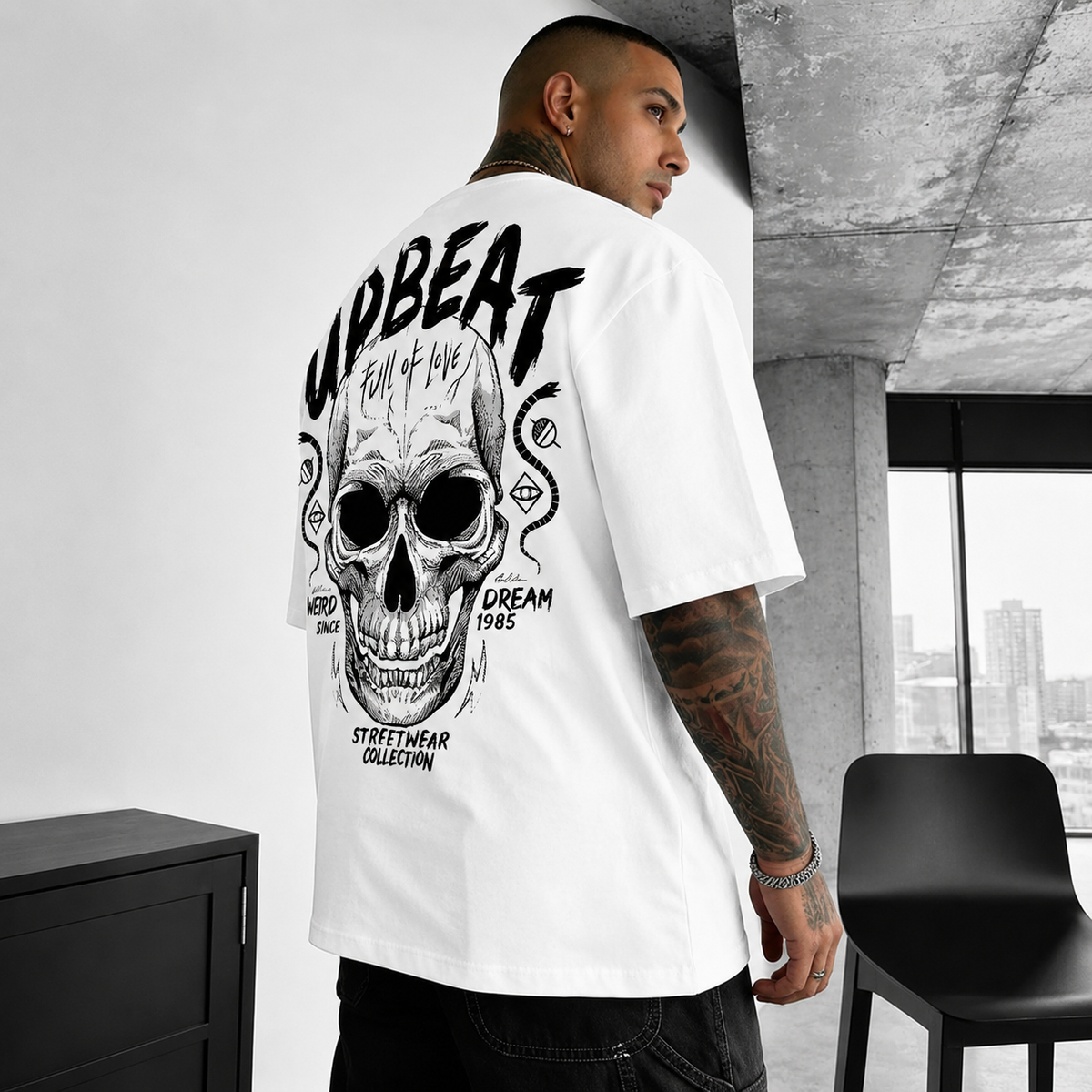 Men’s Gothic Skull Graphic T-Shirt – T04