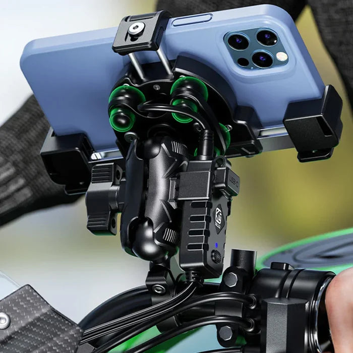 No-blocking camera shock-absorbing anti-theft motorcycle phone holder-S05