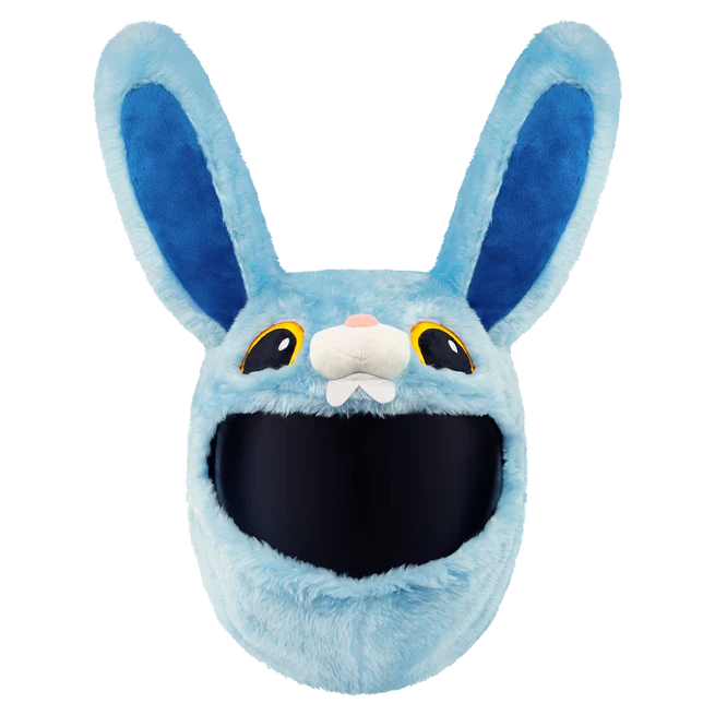 Motorcycle Helmet Cover - Blue Bunny