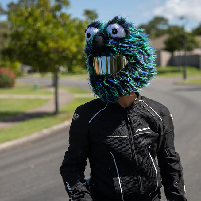 Motorcycle Helmet Cover - Black, Blue And Green