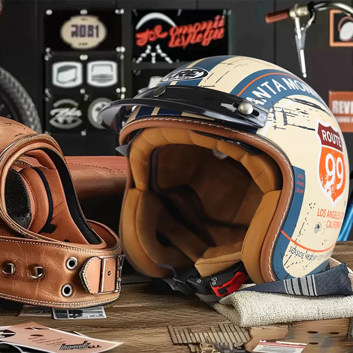 DOT Vintage Retro Motorcycle Helmet-H01