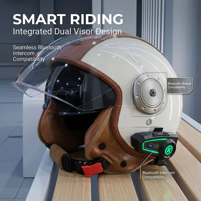 Dual-lens open-back Bluetooth motorcycle helmet-H21