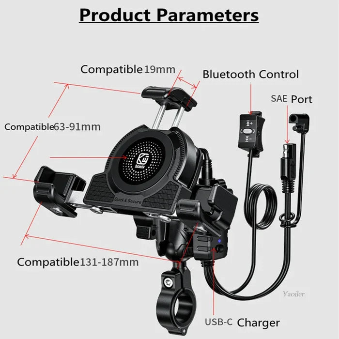 No-blocking camera shock-absorbing anti-theft motorcycle phone holder-S05