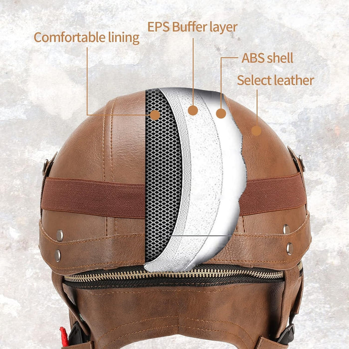 DOT Retro German Style Half Helmet-H02