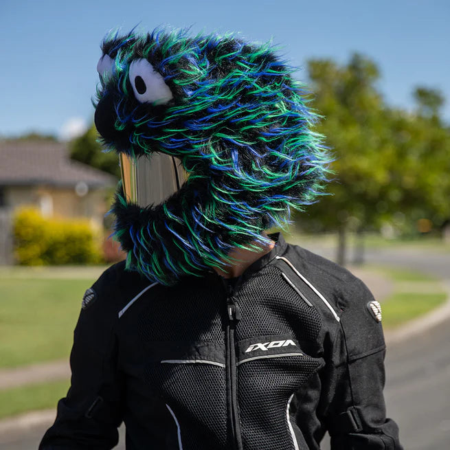 Motorcycle Helmet Cover - Black, Blue And Green