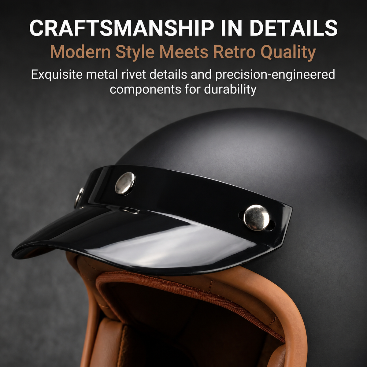 Retro motorcycle open helmet-H26