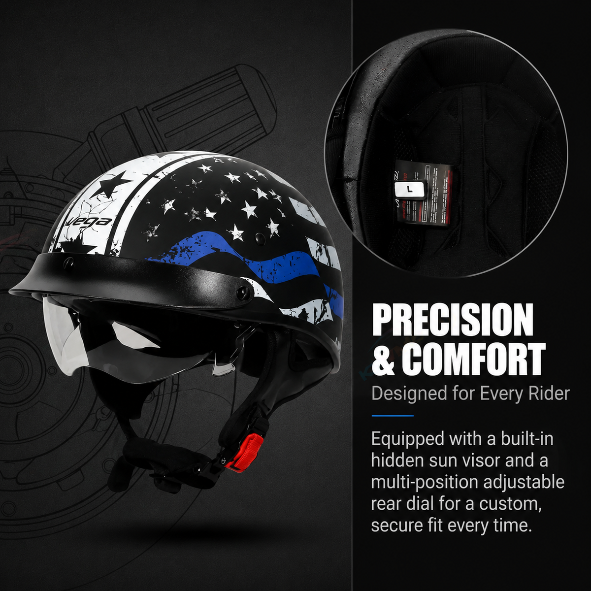 Retro motorcycle helmet-H46