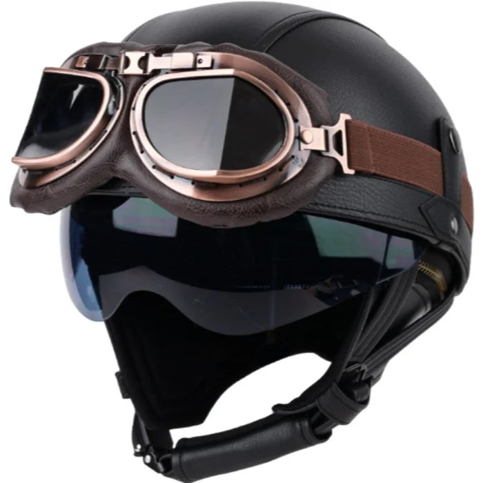 DOT Retro German Style Half Helmet-H02