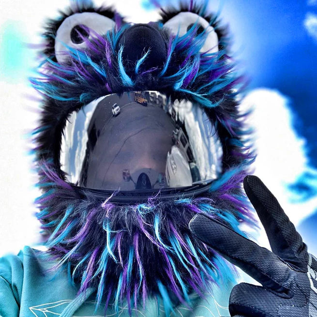 Motorcycle Helmet Cover - Blue, Purple And Black