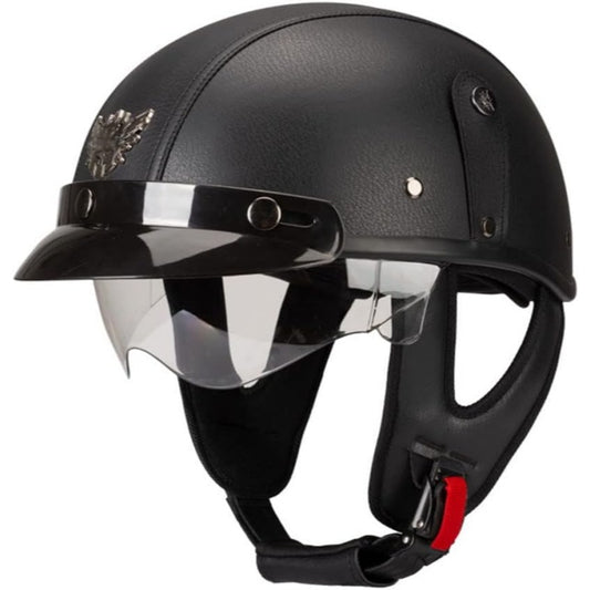Japanese-Style Retro Summer Half Helmet –Classic Black-H19