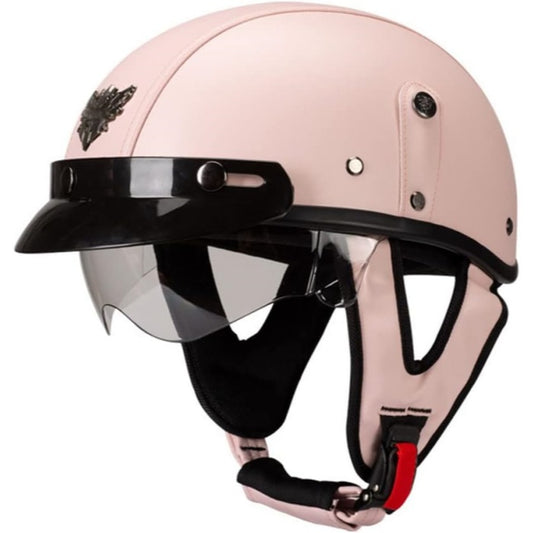 Japanese-Style Retro Summer Half Helmet –Light Pink-H20