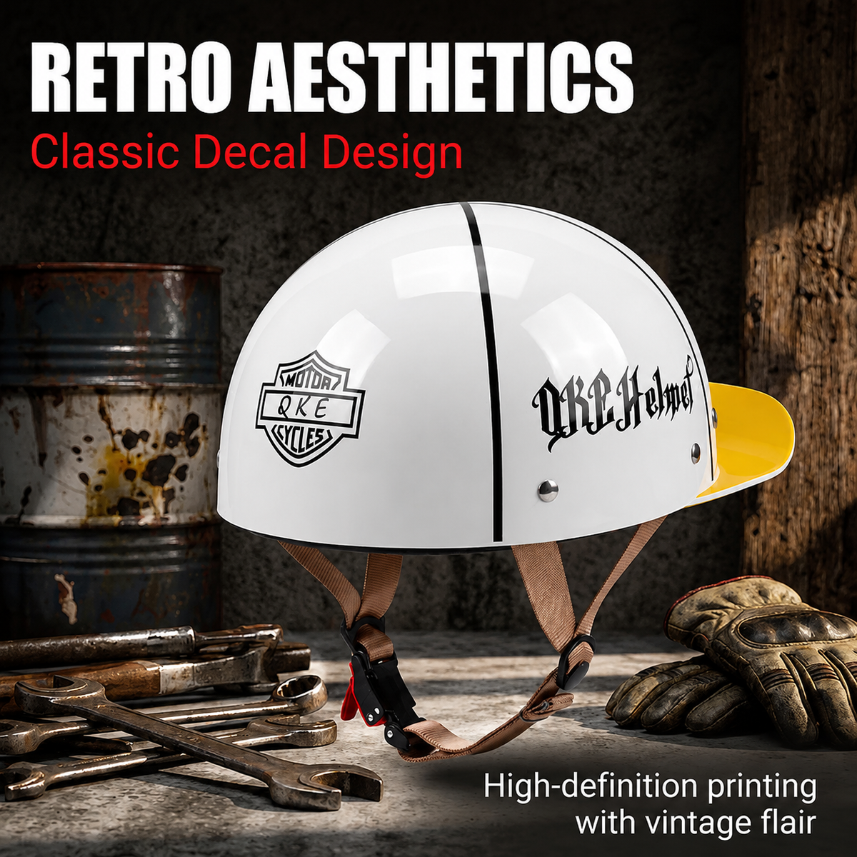 Retro baseball cap motorcycle half helme-H41