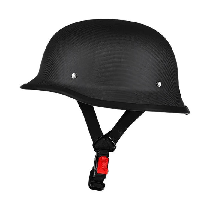 Retro German-Style Carbon Fiber Half Helmet - H24