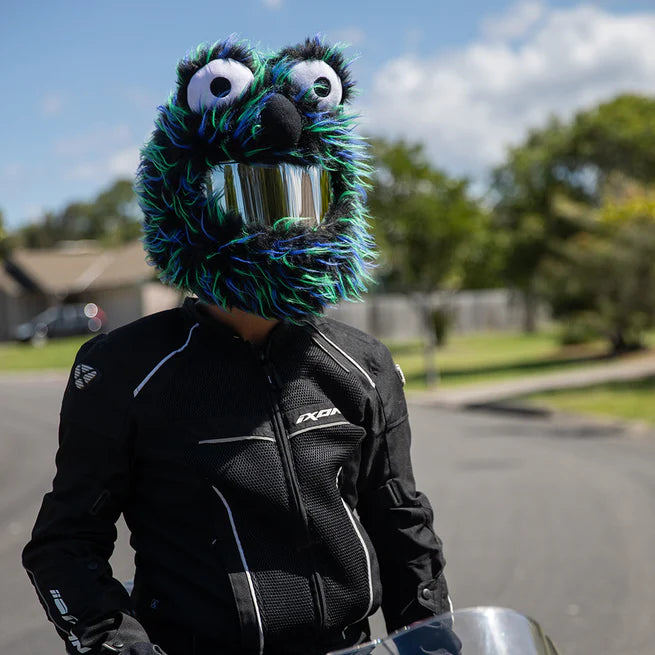 Motorcycle Helmet Cover - Black, Blue And Green