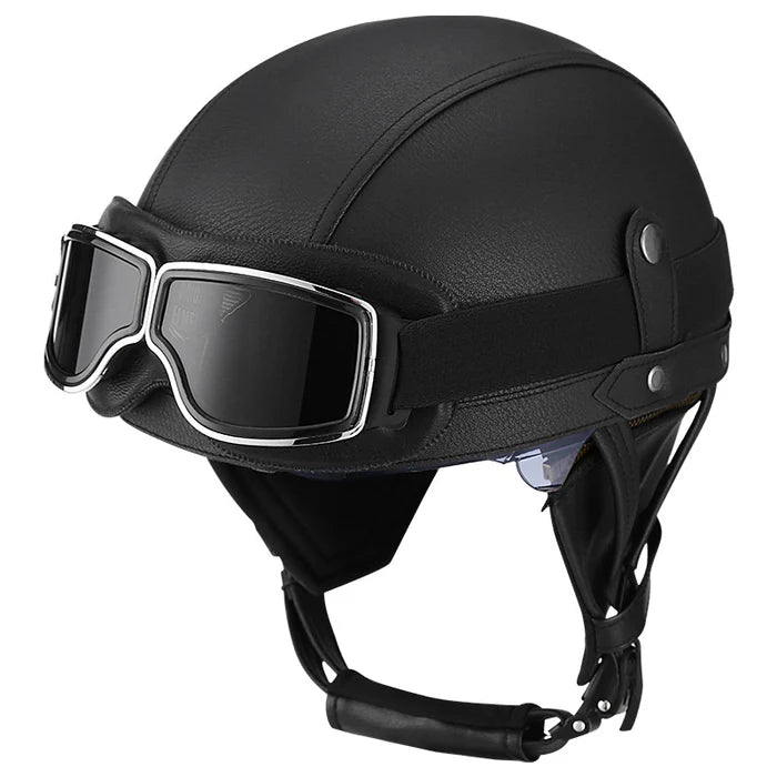 DOT Retro German Style Half Helmet-H02