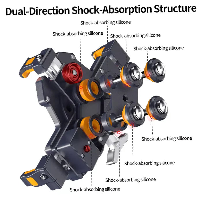 🔥Dual shock-absorbing aluminum alloy motorcycle phone holder - S01