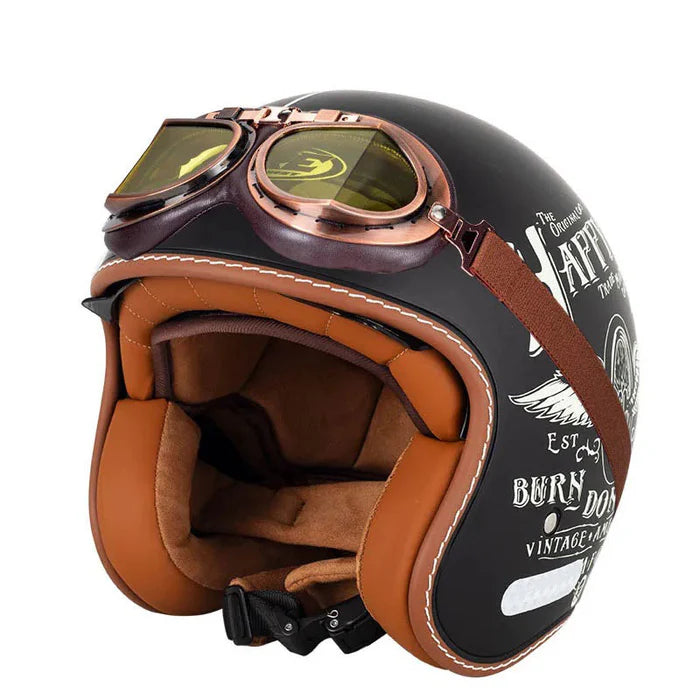 DOT Vintage Retro Motorcycle Helmet-H01